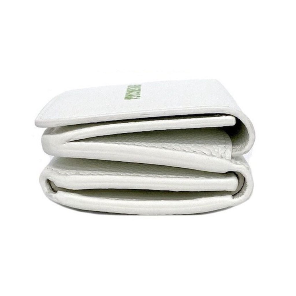 Balenciaga Balenciaga Everyday White Leather Logo Mini Trifold Wallet - Side view