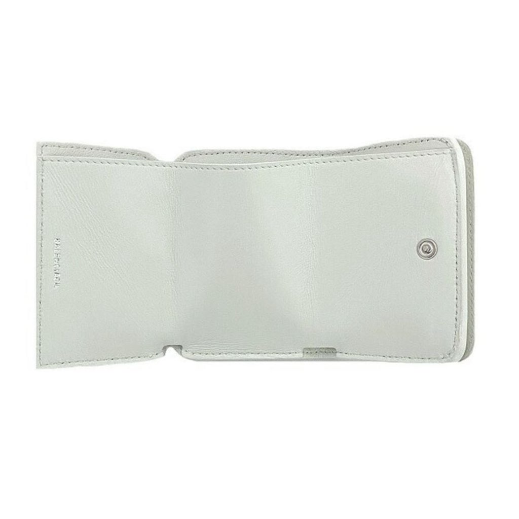 Balenciaga Balenciaga Everyday White Leather Logo Mini Trifold Wallet - Detail 1