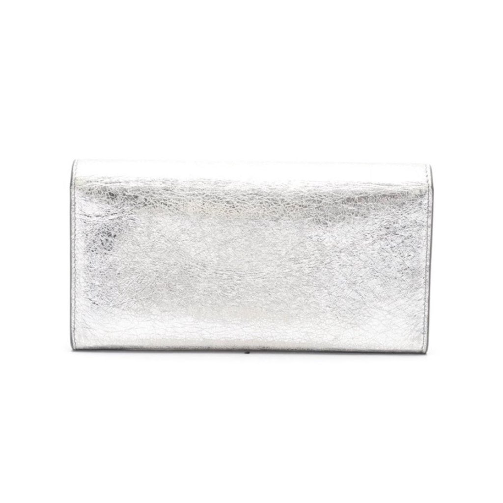 Balenciaga Balenciaga Papier Metallic Silver Arena Leather Envelope Wallet - Image 6
