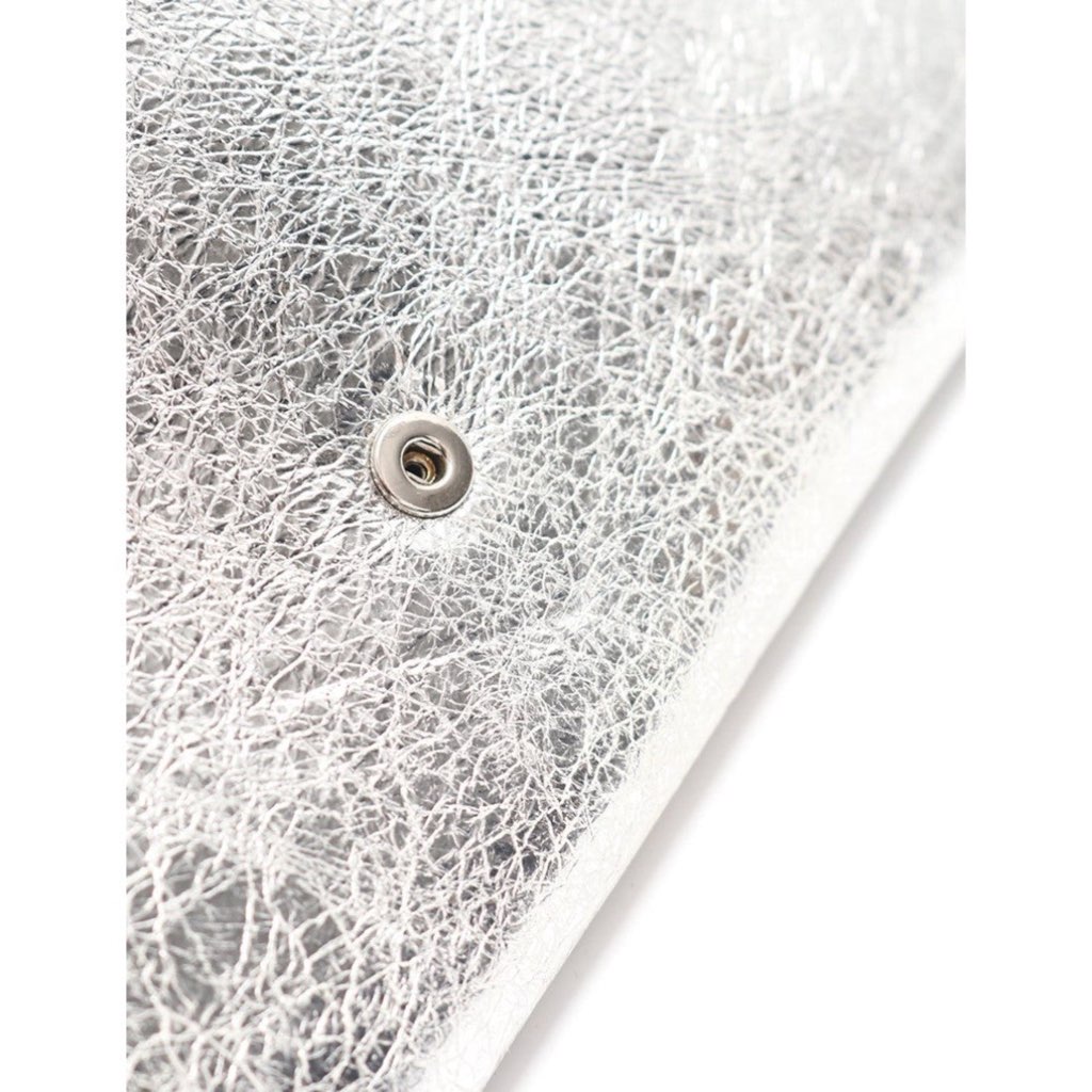 Balenciaga Balenciaga Papier Metallic Silver Arena Leather Envelope Wallet - Side view