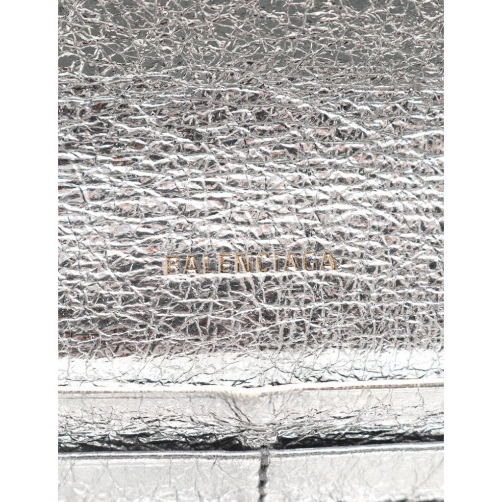 Balenciaga Balenciaga Papier Metallic Silver Arena Leather Envelope Wallet - Detail 1