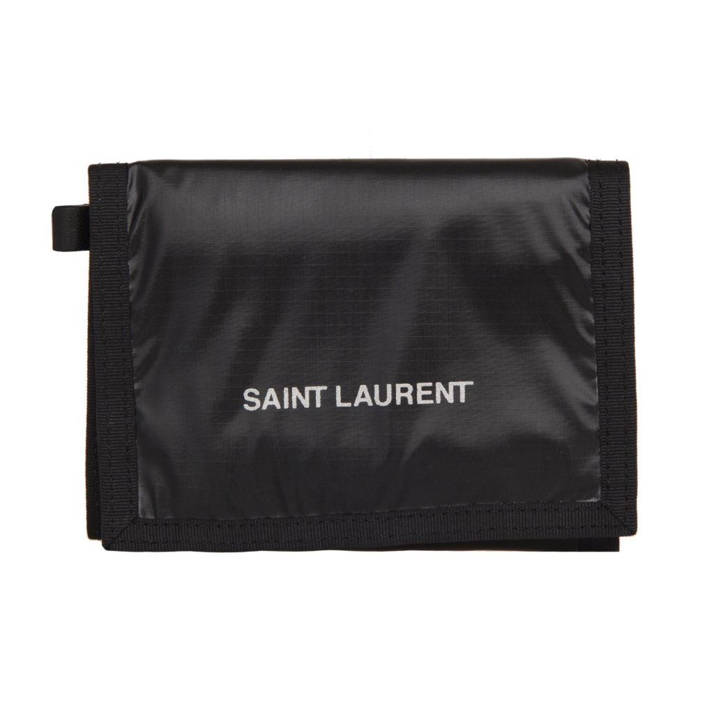 Saint Laurent Saint Laurent Nuxx Black Nylon Chain Trifold Wallet