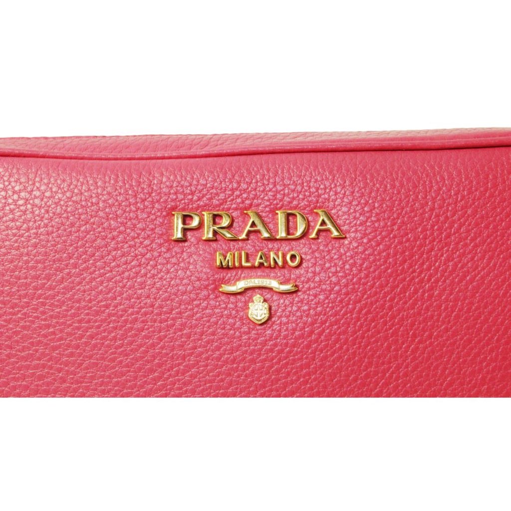 Prada Prada Peonia Pink Vitello Phenix Leather Double Zip Crossbody - Image 10