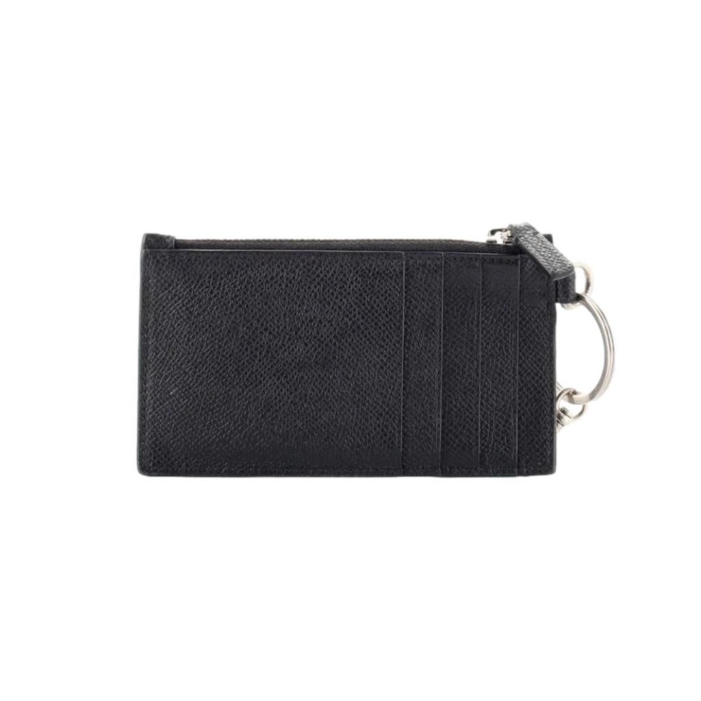 Balenciaga Balenciaga Cash Logo Black Grain Leather Neck Lanyard Card Holder Wallet - Image 6