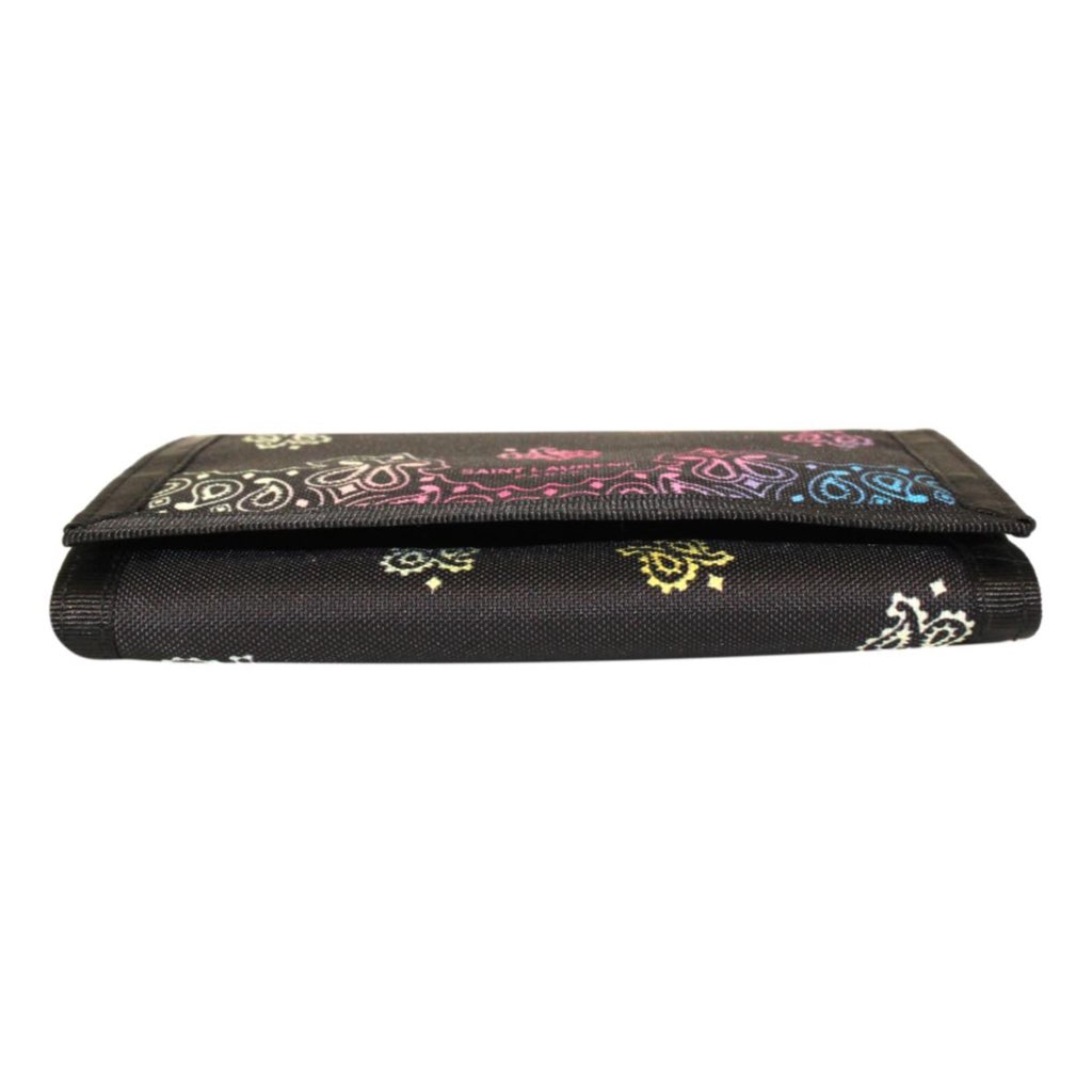 Saint Laurent Saint Laurent Black Nylon Chain Trifold Wallet - Image 6