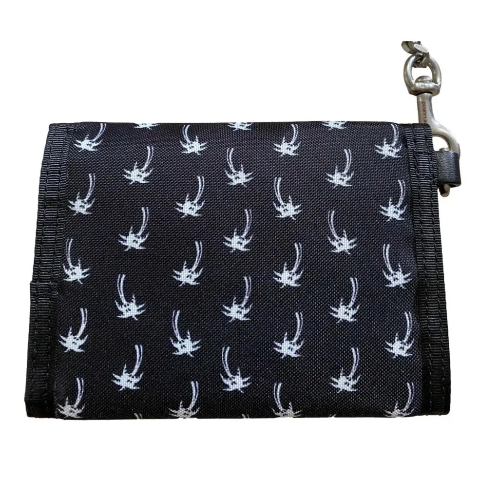 Saint Laurent Buffalo Palm Tree Black Nylon Chain Trifold Wallet Black Canvas Never worn, with tag - Inside View