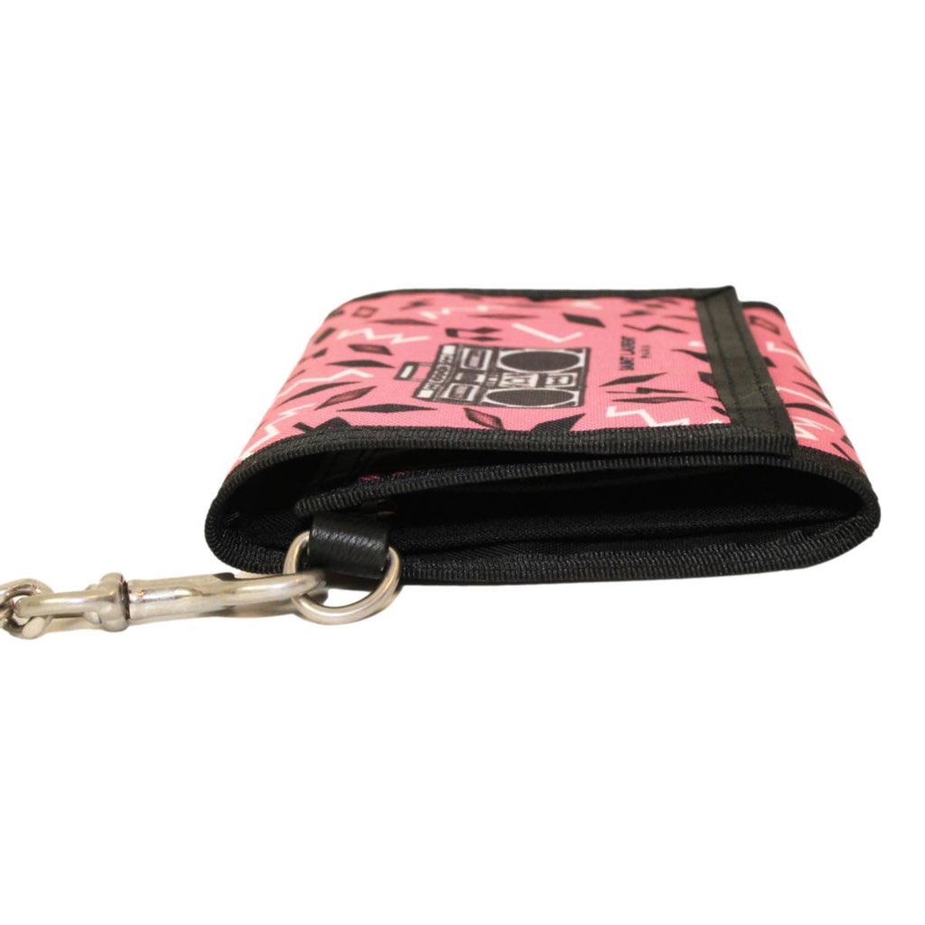 Saint Laurent Saint Laurent Buffalo Pink Nylon Radio Chain Trifold Wallet - Image 6