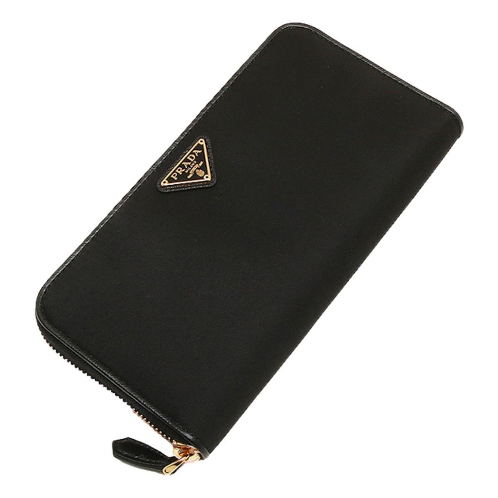 Prada Prada Black Tessuto Nylon Zip Around Wallet Gold Triangle Logo - Image 6