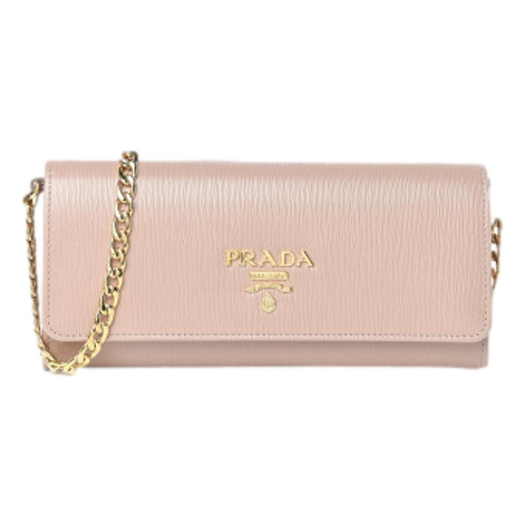 Prada Prada Cipria Beige Vitello Move Leather Chain Wallet Crossbody