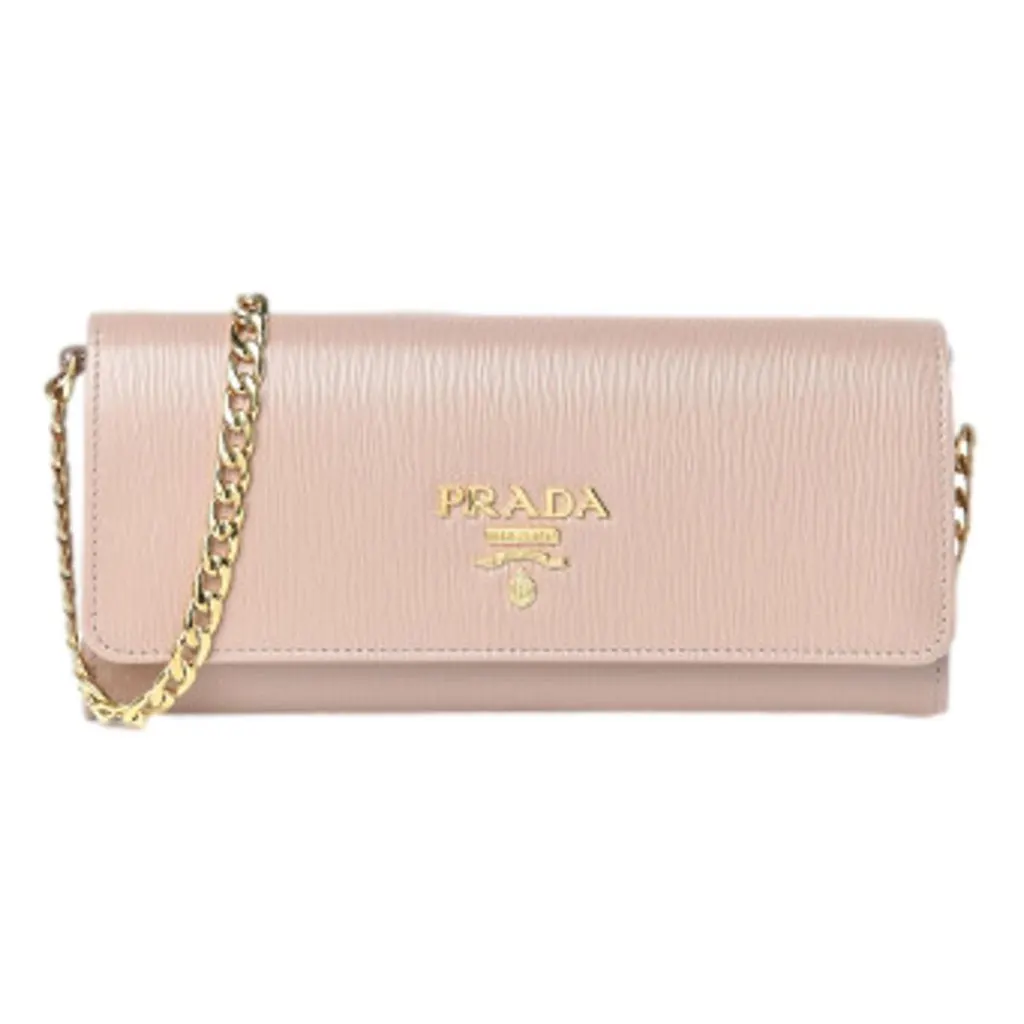 Prada Cipria Beige Vitello Move Leather Chain Wallet Crossbody Beige Leather Never worn, with tag - Front View
