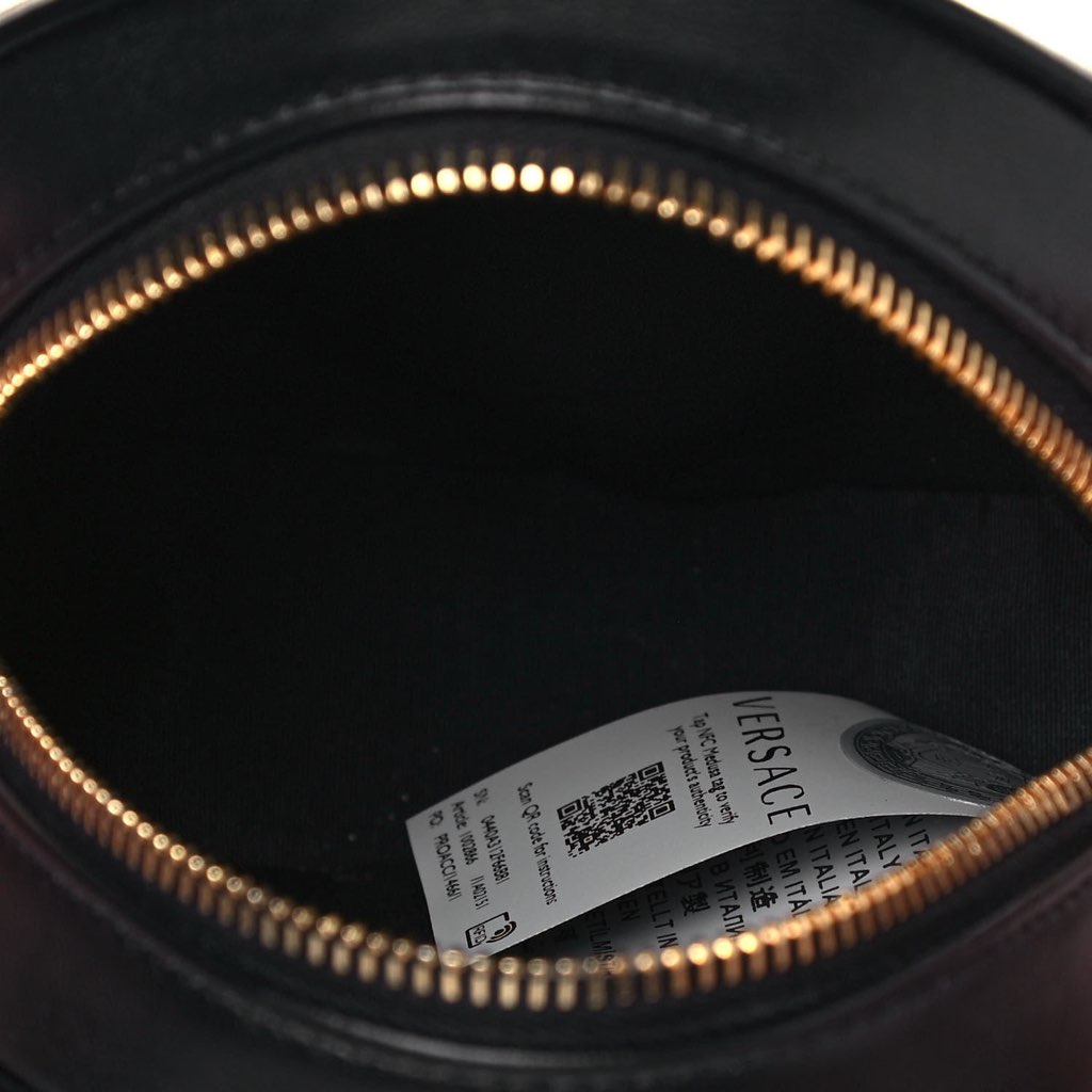 Versace Versace La Medusa Round Quilted Leather Black Shoulder Bag - Detail 2