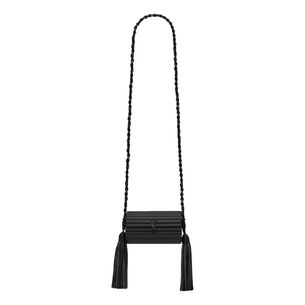 Saint Laurent Black Plexiglass Minaudiere Opium Box Bag Black Leather Never worn, with tag - Inside View