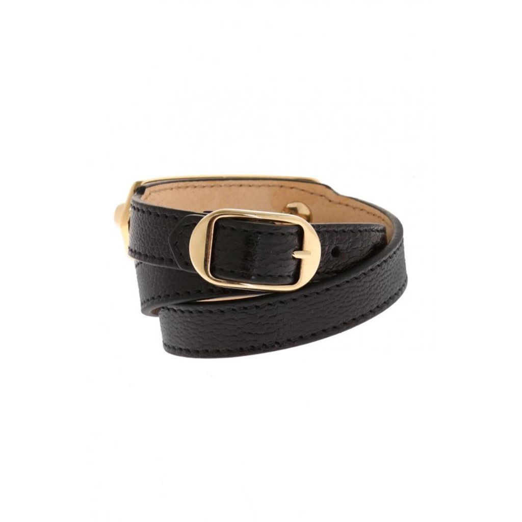 Balenciaga Balenciaga Navy Blue Shiny Leather Wrap Bracelet Medium - Image 6