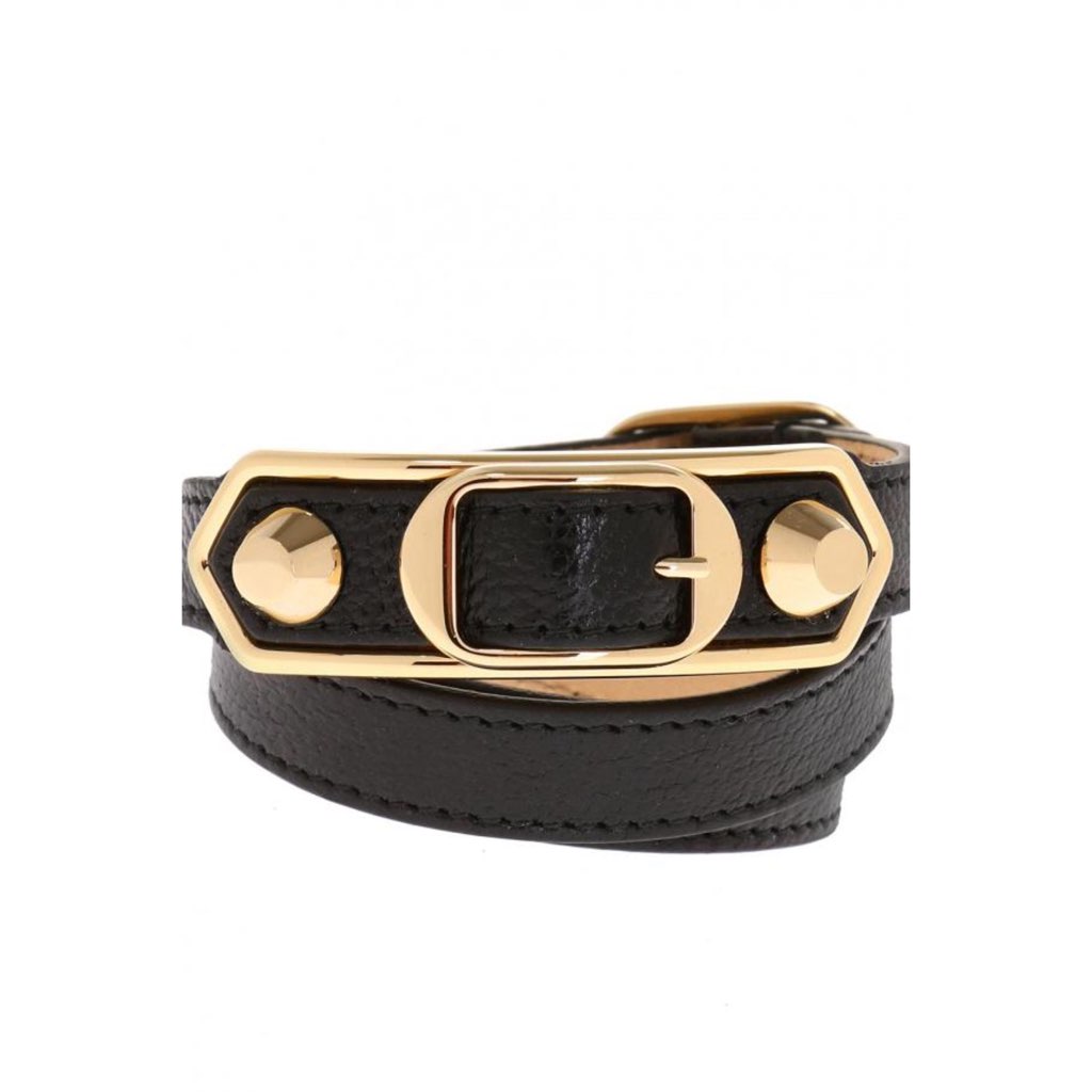 Balenciaga Balenciaga Navy Blue Shiny Leather Wrap Bracelet Medium - 4