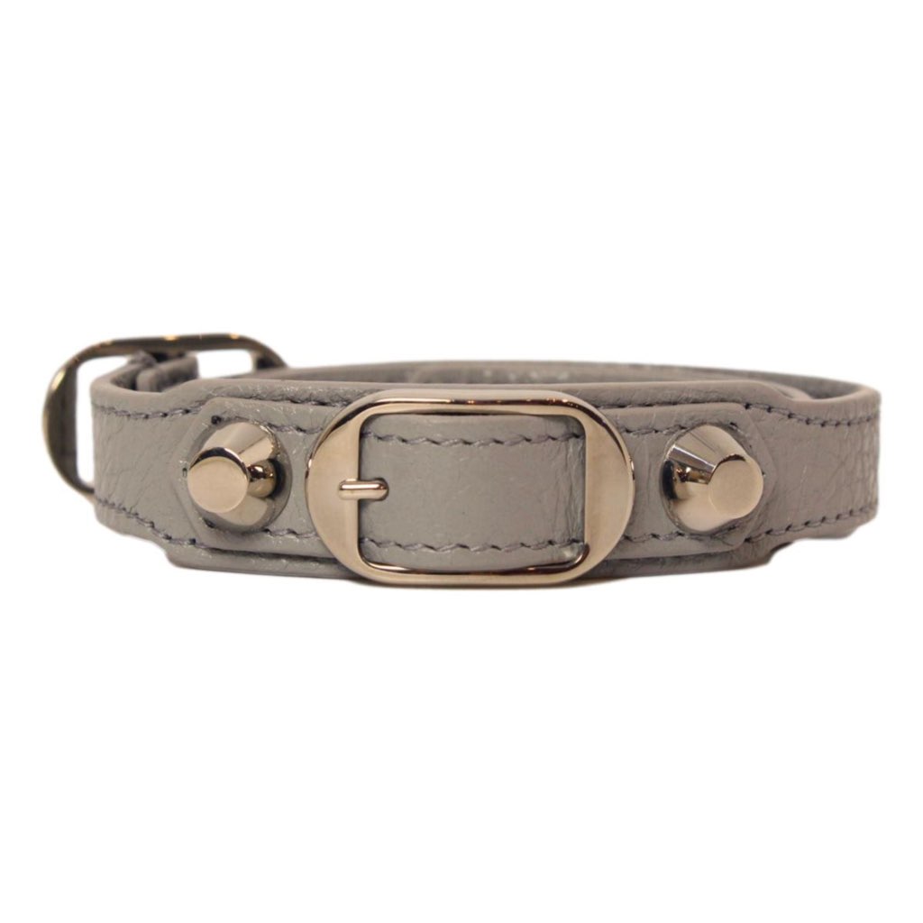 Balenciaga Balenciaga Arena Grey Lambskin Leather Wrap Bracelet