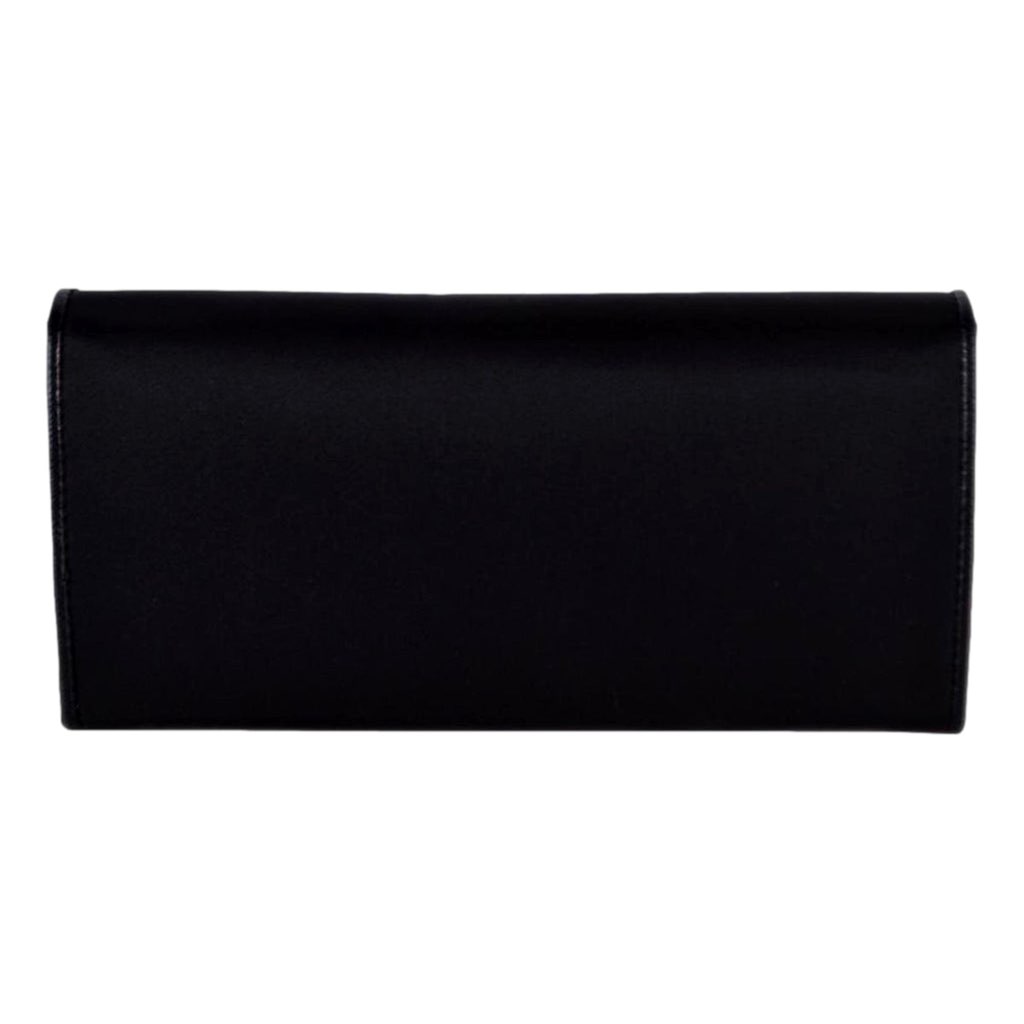 Prada Prada Triangle Logo Tessuto Re-Nylon Black Continental Large Flap Wallet - 4