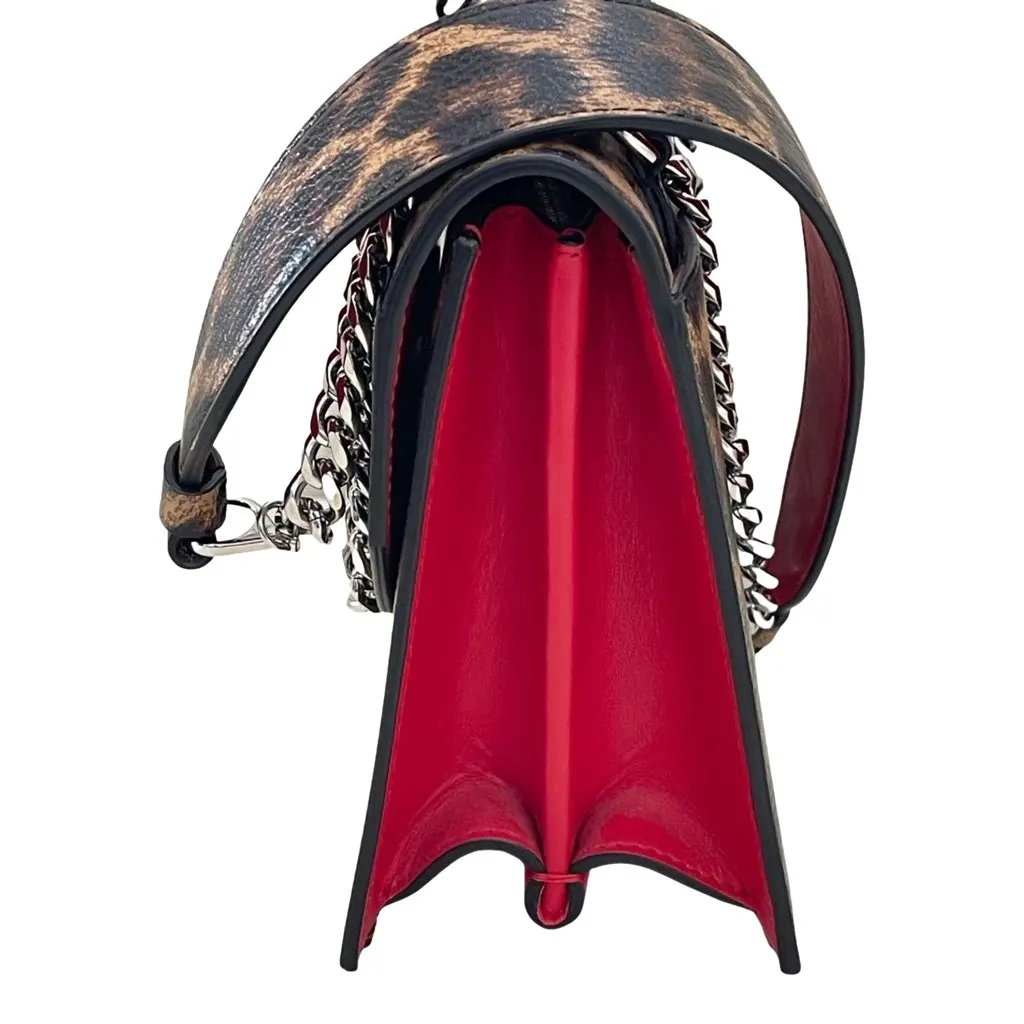 Christian Louboutin Elisa Calf Empire Leopard Bag Brown Leather Never worn, with tag - Inside View