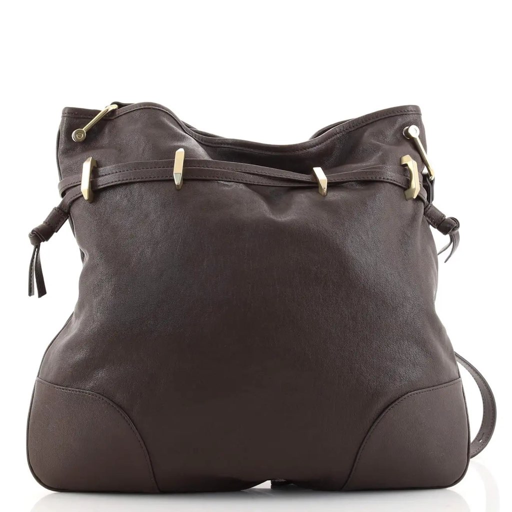 Gucci Gucci 1955 Morsetto Large Leather Horsebit Drawstring Brown Bucket Bag - Image 6