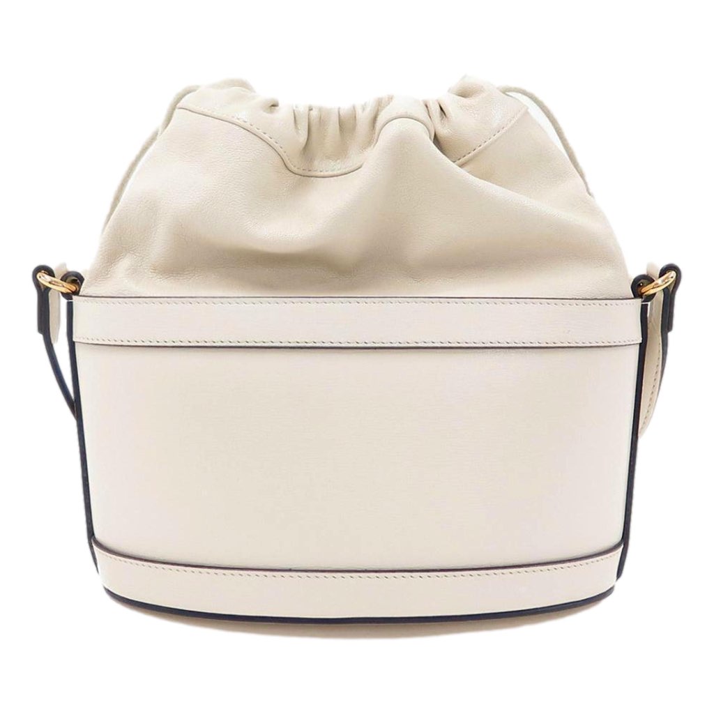 Gucci Gucci 1955 Horsebit White Leather Bucket Bag - Side view