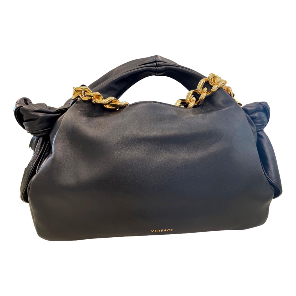 Versace Versace La Medusa Lambskin Leather Black Gold Chain Bag - Image 6