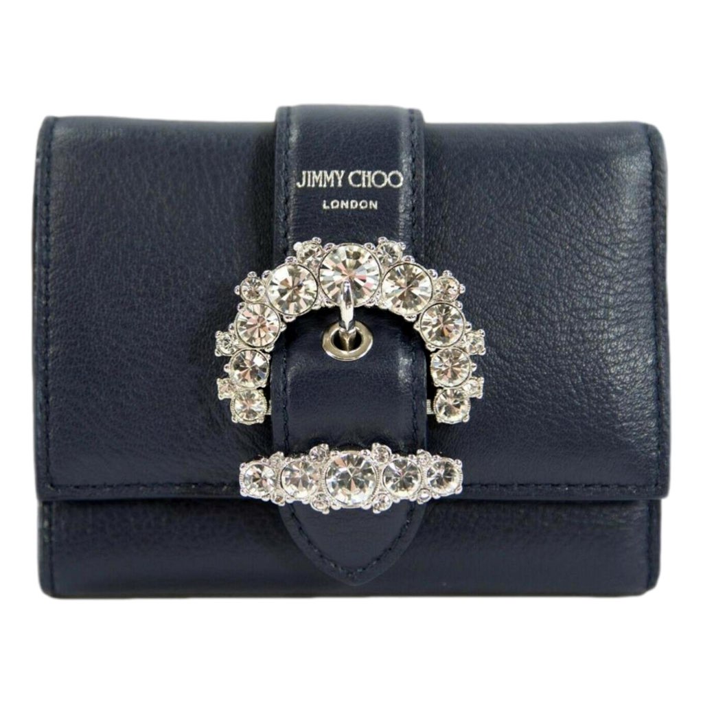 Jimmy Choo Jimmy Choo Cheri Dark Blue Leather Trifold Walllet