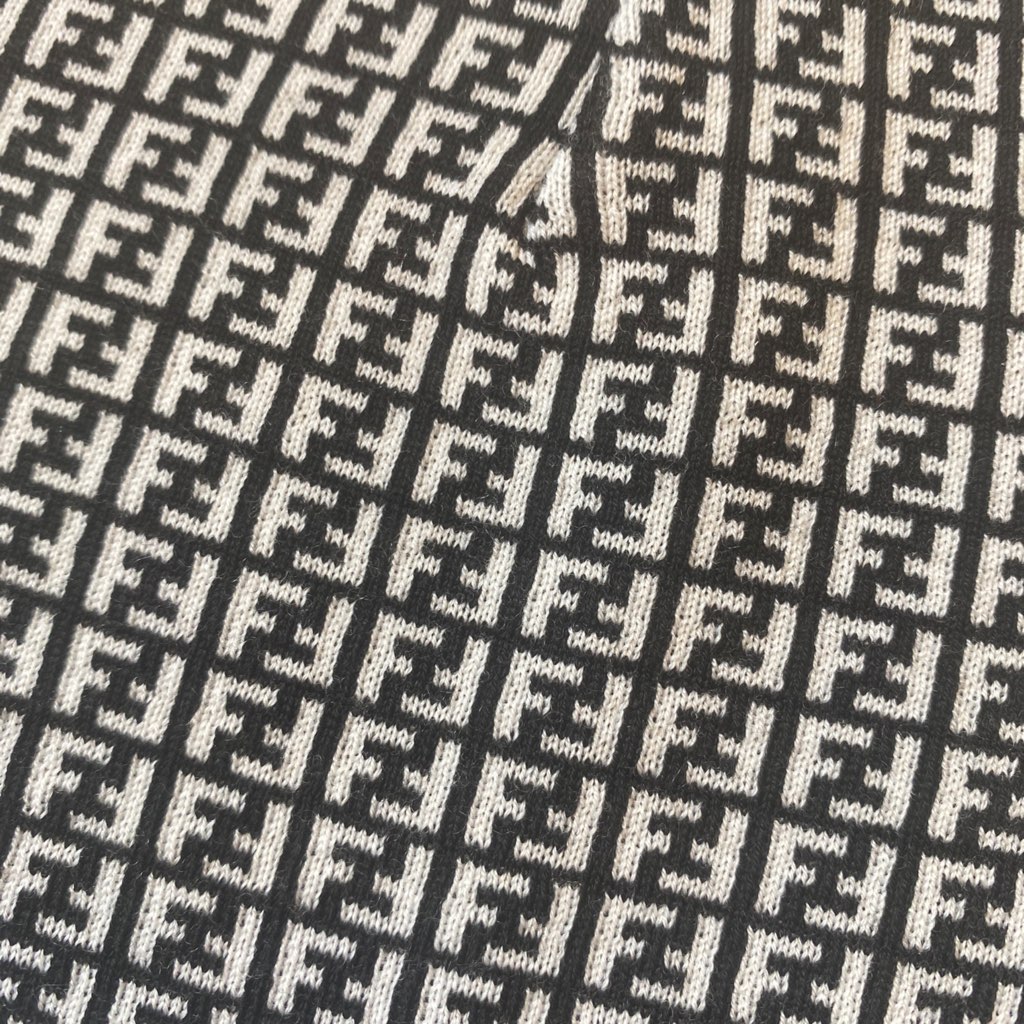 Fendi Fendi FF Print Nero and Bianco Knitted Wool Beanie - 4