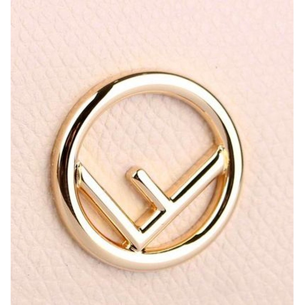 Fendi Fendi Calf Leather F Logo Poudre Pink Leather Coin Case - Back view