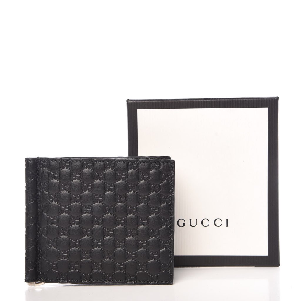 Gucci Gucci Unisex Microguccissima GG Black Money Clip Wallet - Image 11