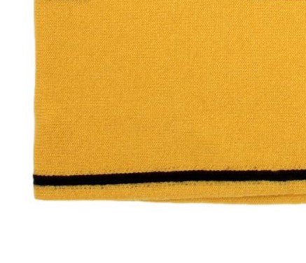 Fendi Fendi Roma Knitted Wool & Cashmere Yellow Black Logo Scarf - Back view