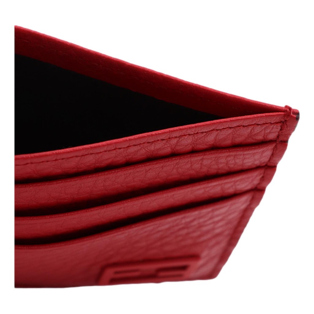 Fendi Fendi Red Calfskin Grained Leather Logo Card Case Wallet 7M0164 - 4