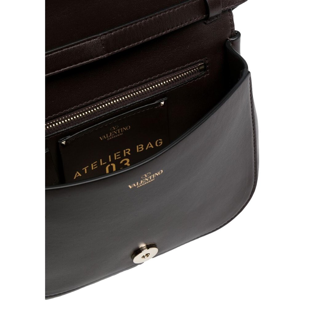 Valentino Garavani Valentino Garavani Atelier Bag 03 Rose Edition Brown Leather Crossbody Bag - Detail 2