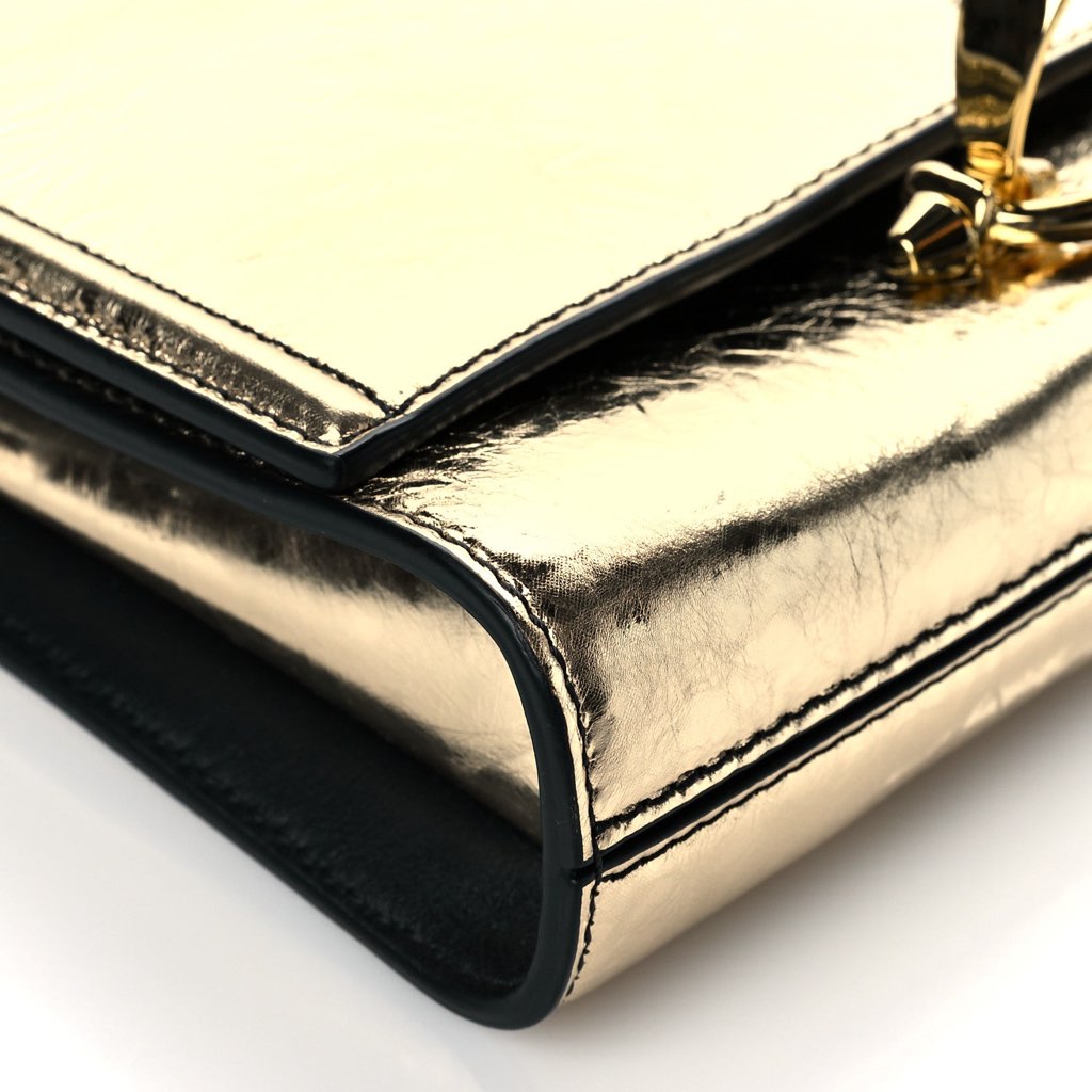Alexander Mcqueen Alexander McQueen Small Story Gold Crash Calf Leather Shoulder Bag - Detail 1