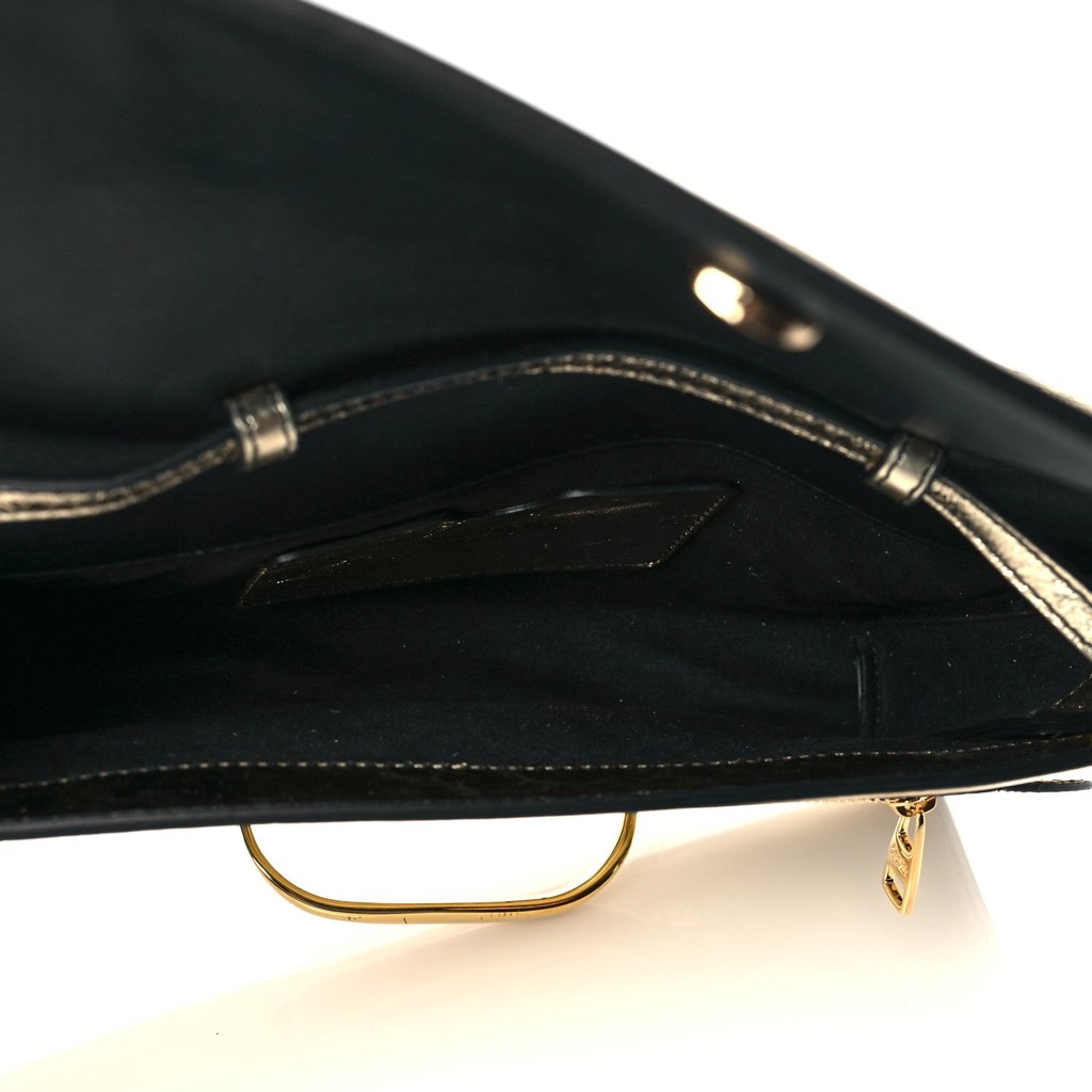 Alexander Mcqueen Alexander McQueen Small Story Gold Crash Calf Leather Shoulder Bag - Image 10