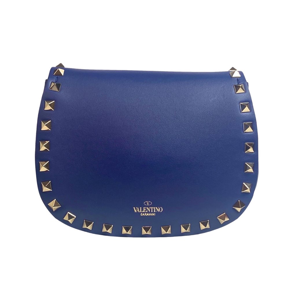 Valentino Garavani Valentino Garavani Rockstud Blue Leather Small Chain Crossbody Bag - 4