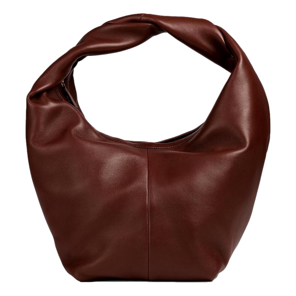 Valentino Garavani Valentino Garavani Roman Stud Brown Leather Large Hobo Shoulder Bag