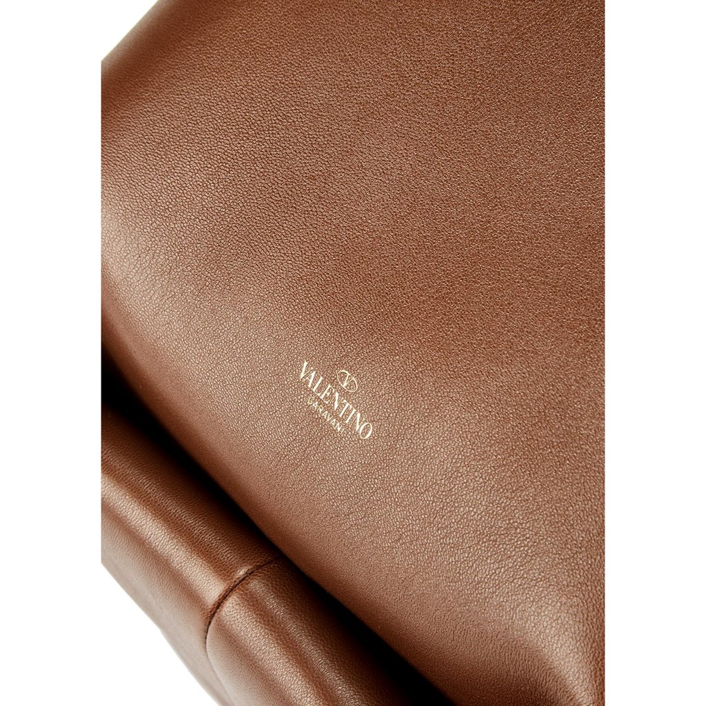 Valentino Garavani Valentino Garavani Roman Stud Brown Leather Large Hobo Shoulder Bag - Detail 2