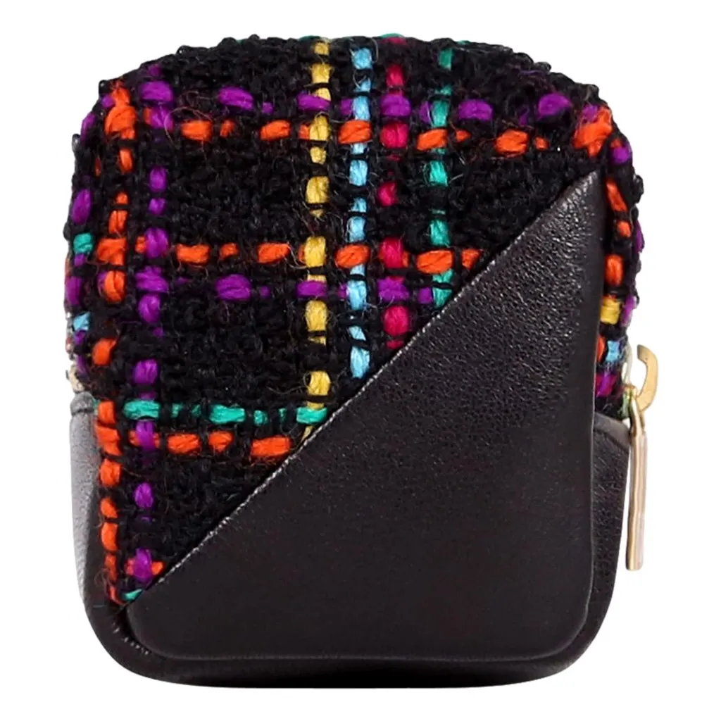 Saint Laurent Jamie YSL Keyring Cube Multicolor Black Leather Black Never worn, with tag - Back View