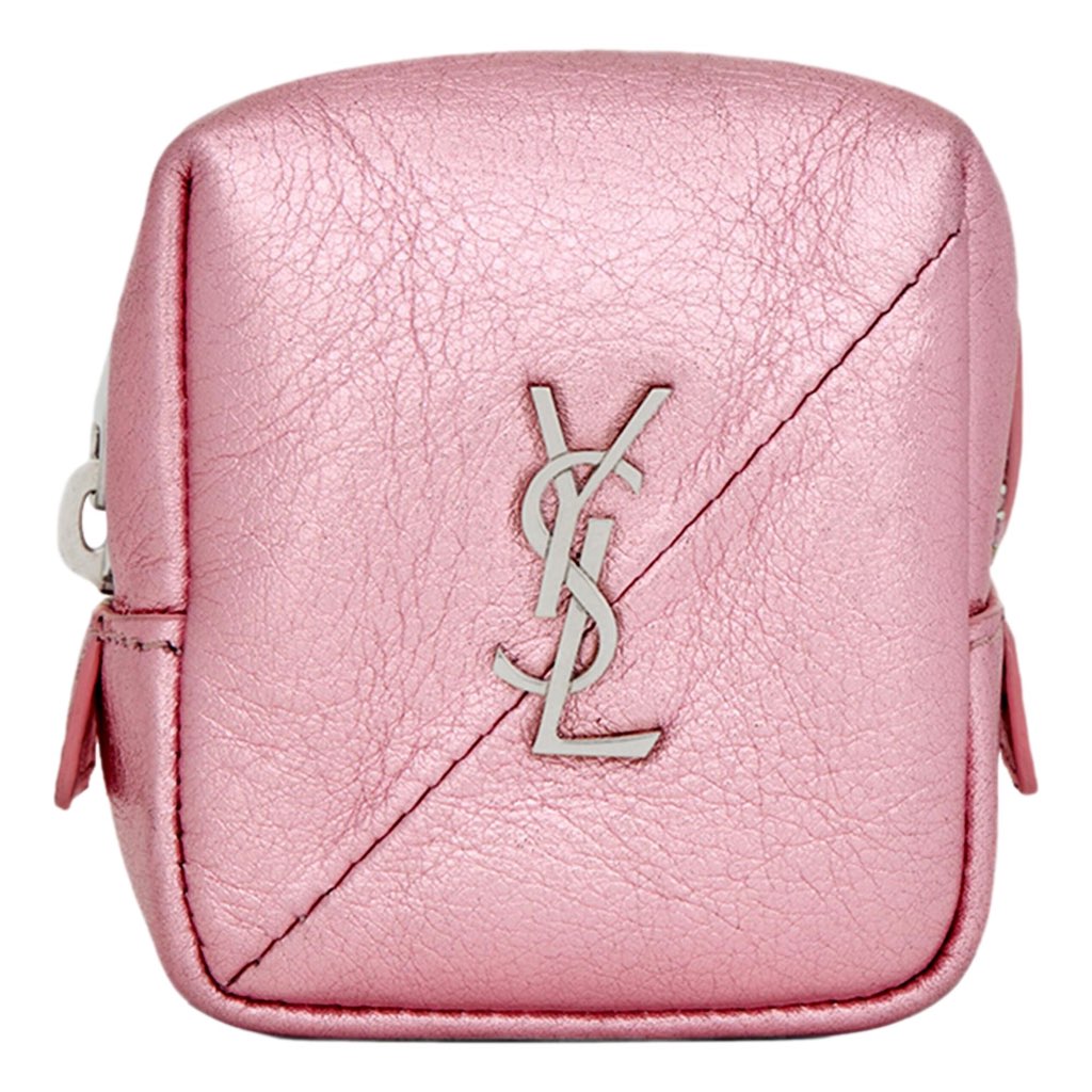 Saint Laurent Saint Laurent Jamie YSL Keyring Cube Pink Leather