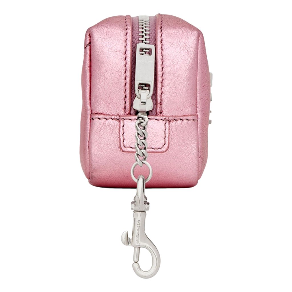Saint Laurent Saint Laurent Jamie YSL Keyring Cube Pink Leather - Image 6