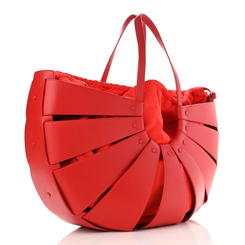 Bottega Veneta Bottega Veneta The Shell Bag Chili Tomato French Calfskin - Back view