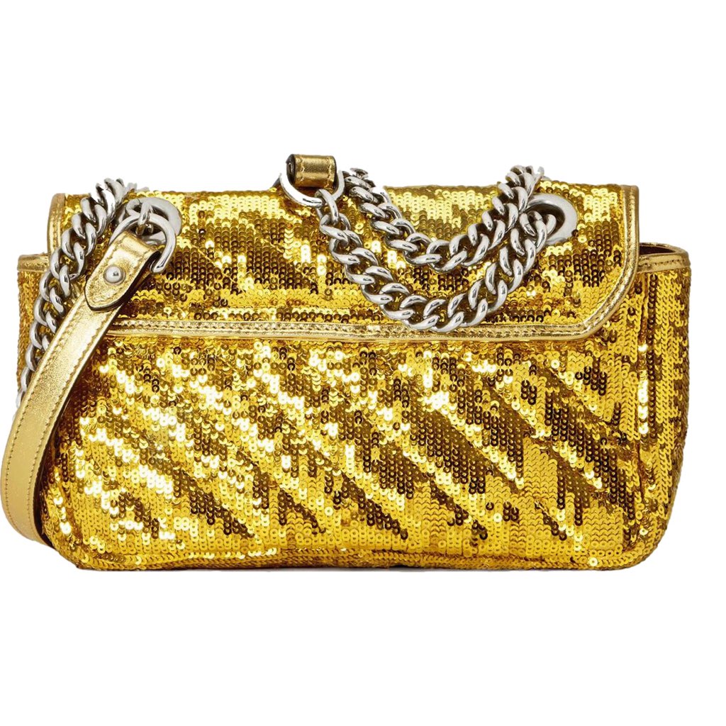 Gucci Gucci Flap Marmont GG Matelasse Gold Sequin Shoulder Bag - 4