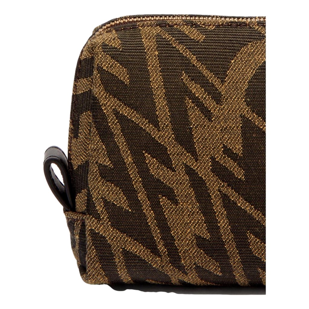Fendi Fendi FF Vertigo Brown Canvas Small Travel Beauty Pouch Clutch Bag - Back view
