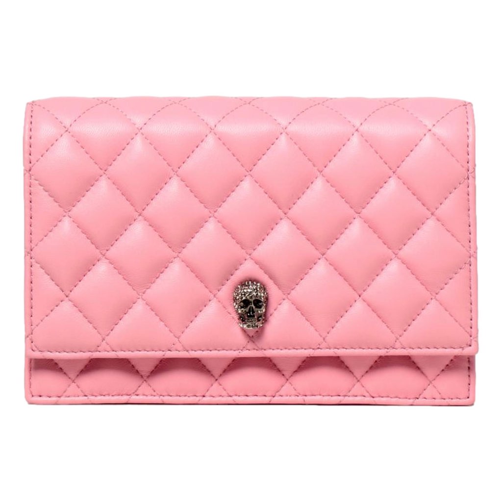 Alexander Mcqueen Alexander McQueen Pink Quilted Leather Skull Shoulder Bag