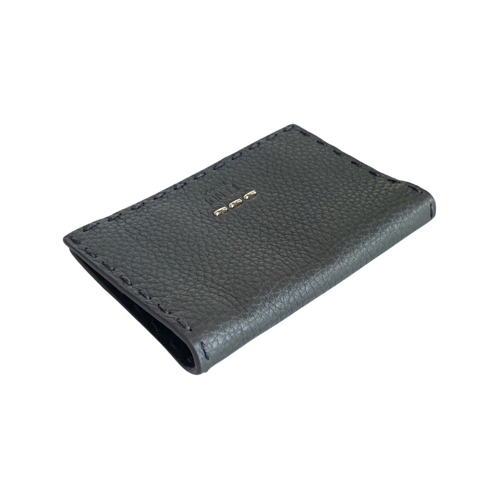 Fendi Fendi Selleria Gray Calf Leather Vertical Bifold Wallet - 4