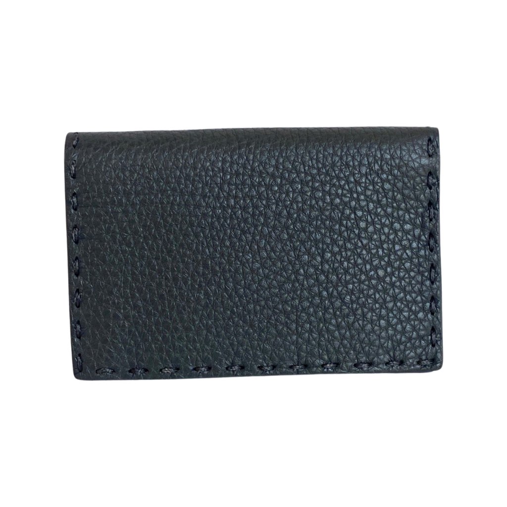 Fendi Fendi Selleria Gray Calf Leather Vertical Bifold Wallet - Side view