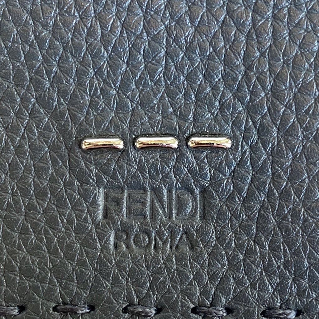 Fendi Fendi Selleria Gray Calf Leather Vertical Bifold Wallet - Detail 1
