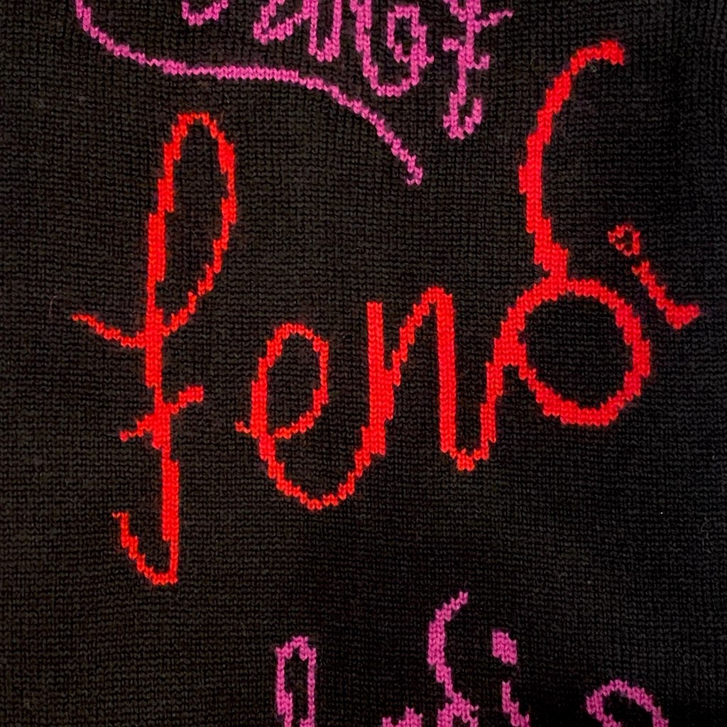 Fendi Fendi x Noel Felding Motif Nero Woven Wool Scarf - Image 6