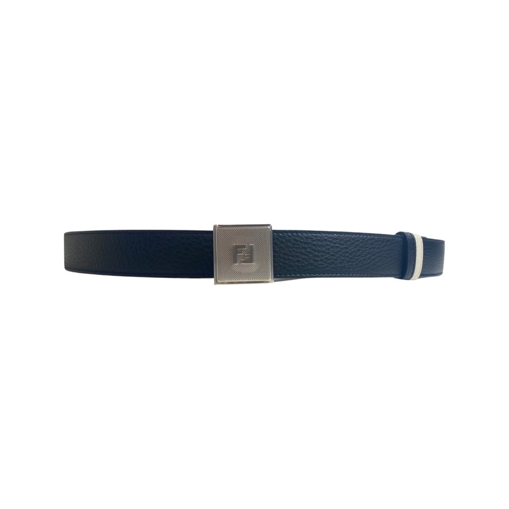 Fendi Fendi Mens Black White Reversible Grained Leather Belt 105 - Image 6