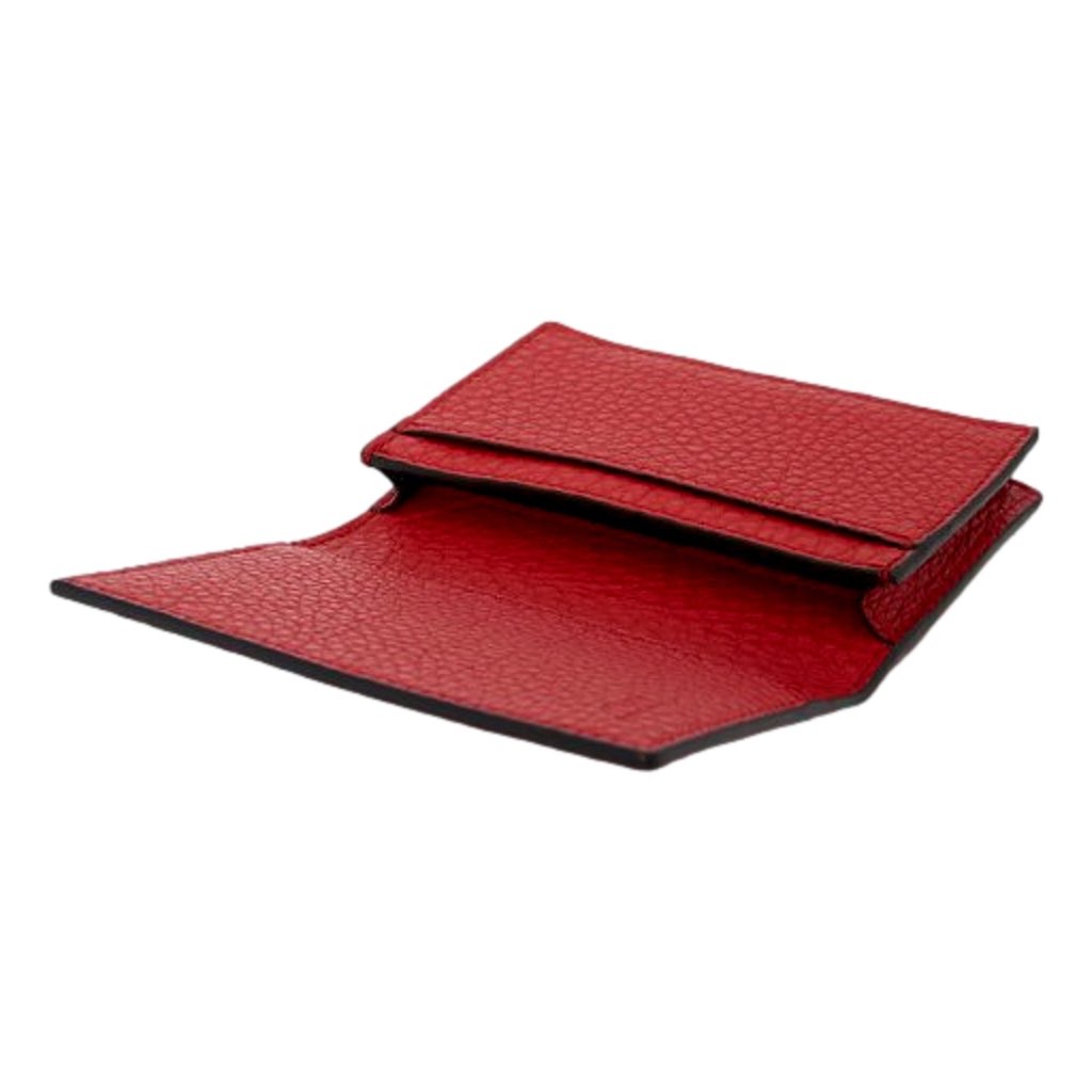 Fendi Fendi Red Grained Leather Baguette Logo Card Case Wallet - 4