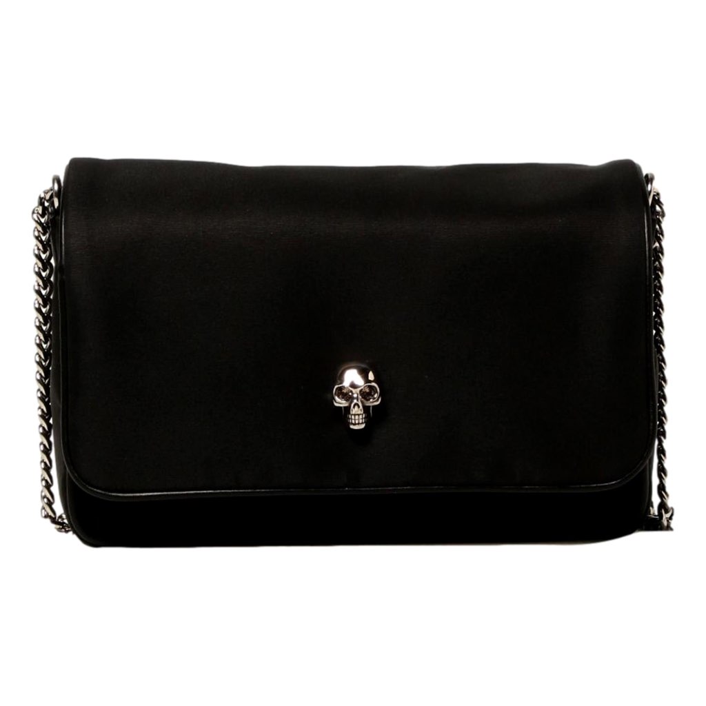 Alexander Mcqueen Alexander McQueen Small Black Nylon Skull Shoulder Bag